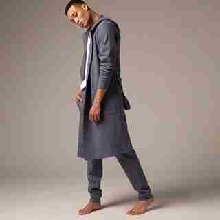 HOODED ROBE, BLUE SMALL/MEDIUM