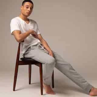 LOUNGE JOGGER, HEATHER GREY LARGE