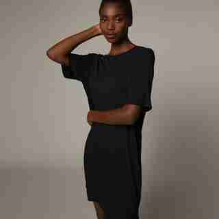 RELAXED LOUNGE DRESS, BLACK MEDIUM-LARGE