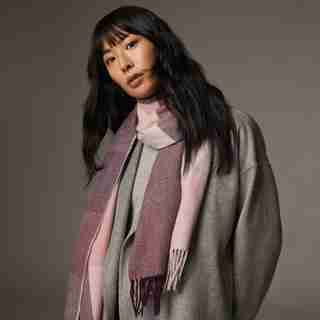 ECO SUPERSOFT SCARF, BUFFALO PLAID POTENT PURPLE