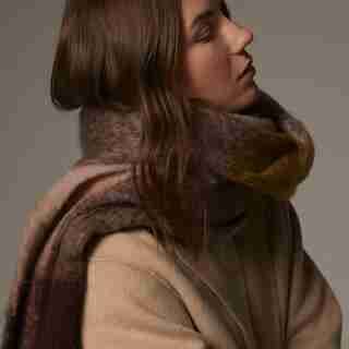 MOHAIR PLAID SCARF, ANTLER