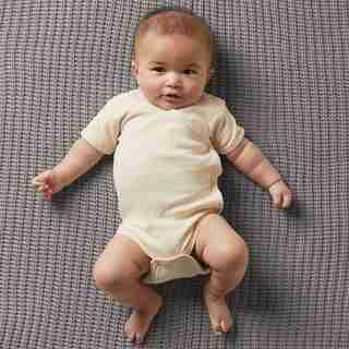 THE LITTLEST ORGANIC Wrap-style Bodysuit - OATMEAL BABY 0-3 MONTHS