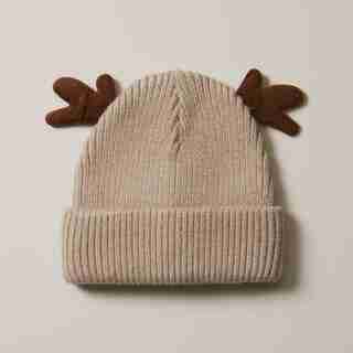 ANTLER BEANIE, FOSSIL 12-24 MONTHS