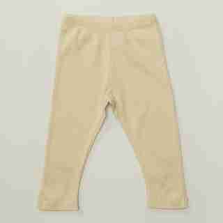ORGANIC RIBBED PANTS, PUTTY 0-3 MONTHS