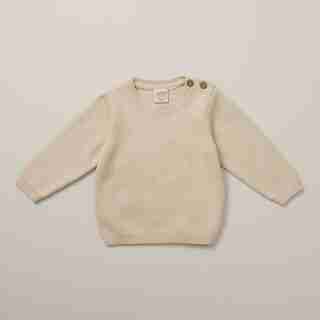 Organic Knit Sweater Bone White 18-24 months