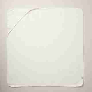 ORGANIC COTTON WAFFLE HOODED TOWEL, CREAM