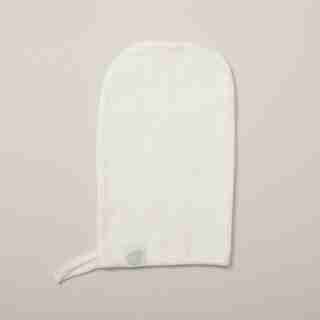 ORGANIC COTTON WAFFLE BATH MITT, CREAM