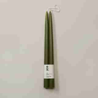 OUI X ROOT 12" DIPPED TAPER CANDLES DARK OLIVE SET OF 2