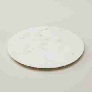 SMALL ROUND SERVING BOARD, WHITE MARBLE