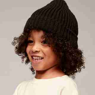 Ribbed Beanie, Black