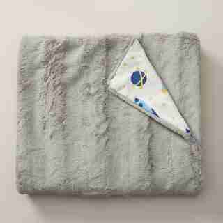 FAUX FUR PATTERNED BLANKET, SPACE