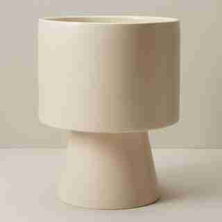 9.5" PEDESTAL FLOOR PLANTER, BISQUE