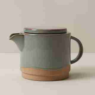 DIPPED CERAMIC TEAPOT SAGE BRUSH