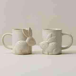 KISSING RABBIT MUGS SET OF 2