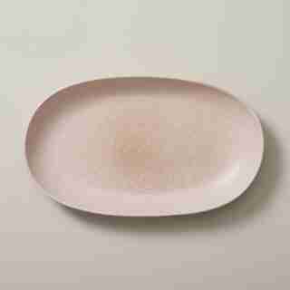SMALL ORGANIC STONEWARE SERVING TRAY, BLUSH