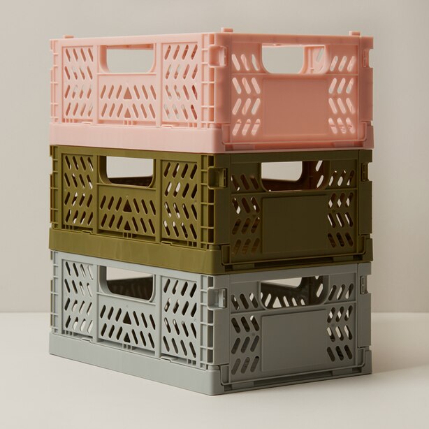 SET OF 3 SMALL STORAGE CRATES, PINK by OUI Gifts www.chapters.indigo.ca
