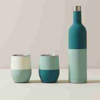 INSULATED WINE BOTTLE & TUMBLERS SET, SPIRAL