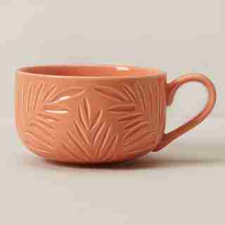 FERN DEBOSSED MUG PINK