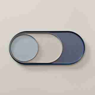 OUI METAL ANYWHERE TRAYS BLUE SET OF 3