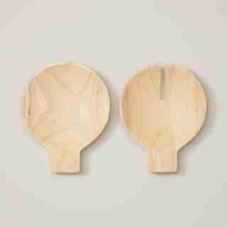 RUBBERWOOD PADDLE SALAD SERVERS