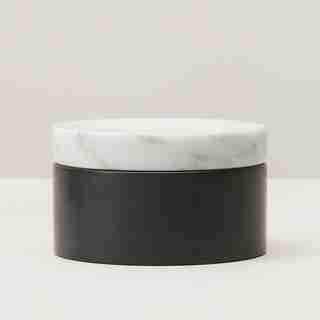 SHORT MARBLE LIDDED CONTAINER