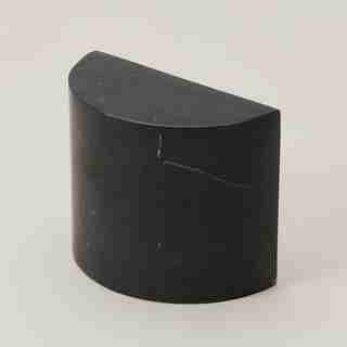 LARGE HALF-CIRCLE MARBLE BOOKEND, BLACK
