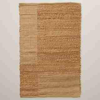 PATCHWORK JUTE RUG, NATURAL 2’ x 3’
