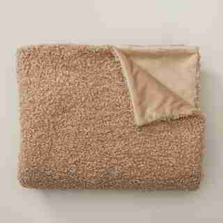 SHAGGY FAUX FUR THROW BLANKET, TAUPE