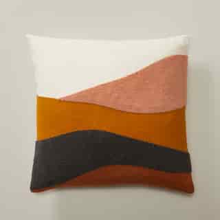 HOUSSE DE COUSSIN BRODÉE – PAYSAGE, CURCUMA (46 CM X 46 CM)