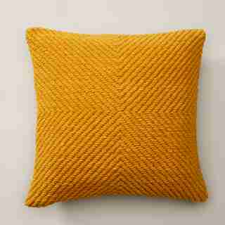 RECYCLED CHEVRON CHENILLE PILLOW COVER, HONEY 18” X 18”