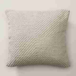 RECYCLED CHEVRON CHENILLE PILLOW COVER, DOVE 18” X 18”