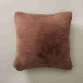 PILLOW COVER FAUX FUR, HEATHER 18” X 18”