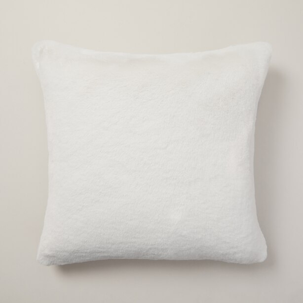 PILLOW COVER FAUX FUR, IVORY 18” X 18” by OUI Gifts www.chapters.indigo.ca
