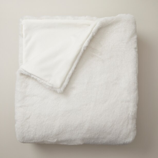 FAUX FUR THROW BLANKET, IVORY by OUI Gifts www.chapters.indigo.ca