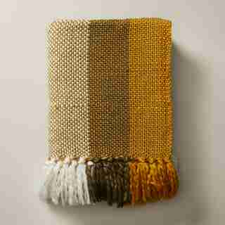 JETÉ EN TRICOT NATTÉ – MOTIF À CARREAUX, ÉCRU OLIVE