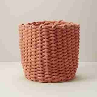 COTTON ROPE BASKET, TERRACOTTA 12" X 12"