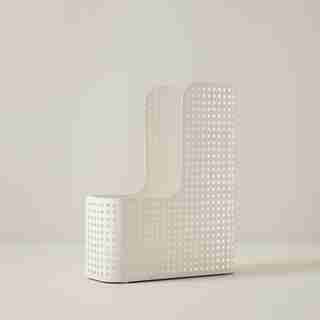 PERFORATED METAL MAGAZINE HOLDER, IVORY