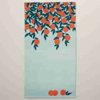 PRINTED BEACH TOWEL, CITRUS TREE