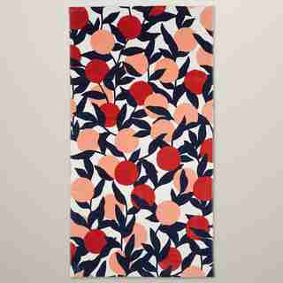 PRINTED BEACH TOWEL, CITRUS BRANCHES