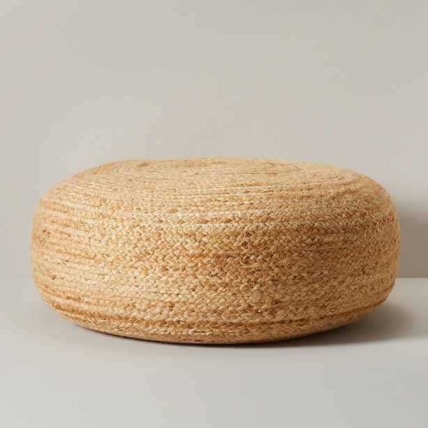 LARGE ROUND POUF OTTOMAN, JUTE by OUI Gifts www.chapters.indigo.ca