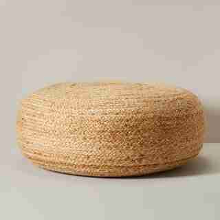 LARGE ROUND POUF OTTOMAN, JUTE
