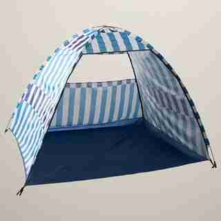 BEACH TENT BROKEN STRIPE, WASHED INDIGO