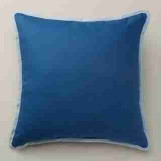 OUTDOOR PILLOW MINI FLANGE, INDIGO 18" X 18"