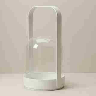 LANTERNE EN VERRE ET EN MÉTAL – IVOIRE, GRAND
