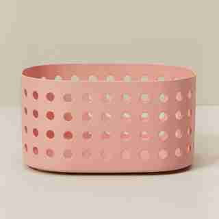 SMALL PERFORATED METAL TRAY, PINK