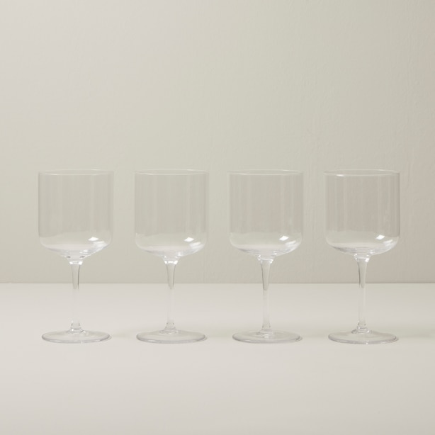 SET OF 4 EVERYDAY STEMMED WINE GLASSES, CLEAR
