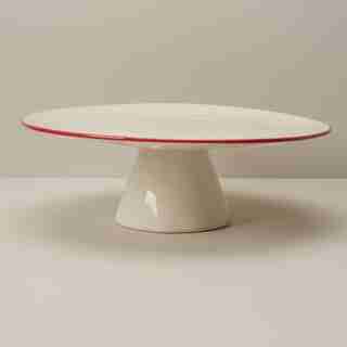 SERVING STAND, RED & WHITE 12”