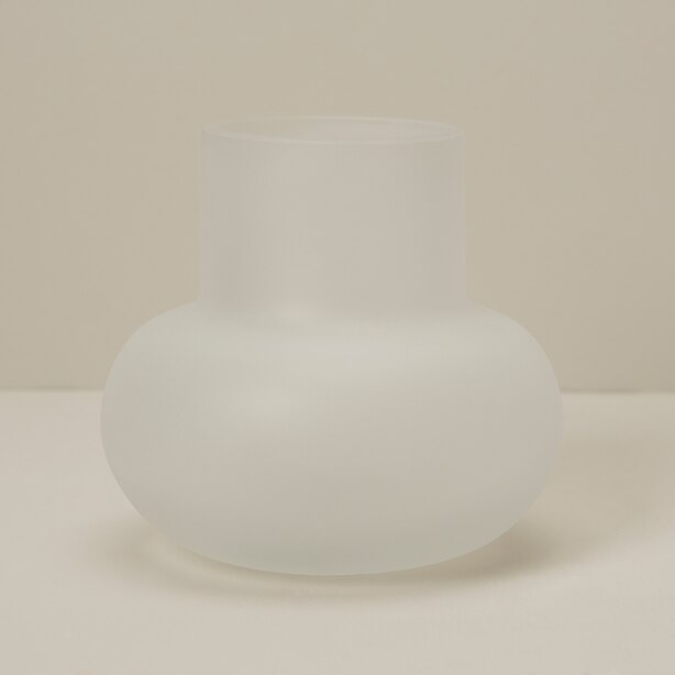 GLASS MINI VOTIVE CANDLE HOLDER CLEAR SANDBLAST FINISH by OUI Gifts