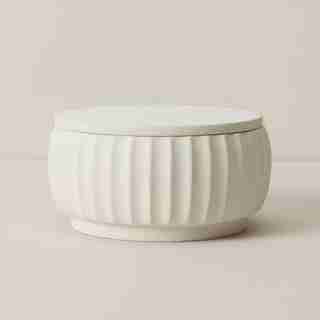 MEDIUM CEMENT TRINKET BOX WITH LID