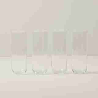 SET OF 4 EVERYDAY STEMLESS CHAMPAGNE FLUTES CLEAR